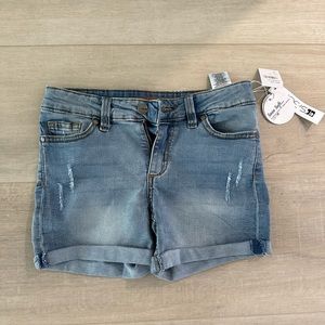 Mid rise denim jean shorts kids size 14, tags still on, never been worn